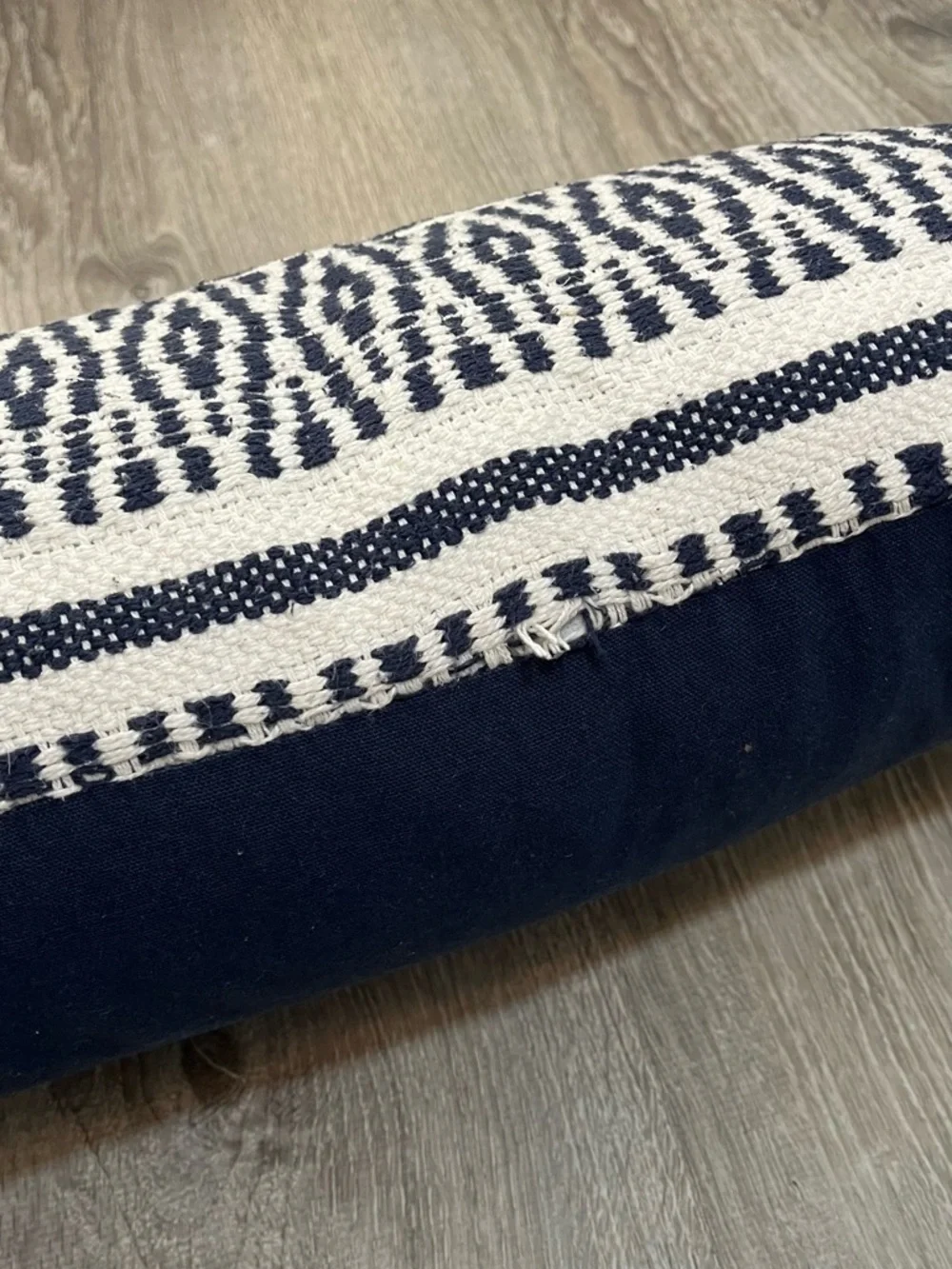 Tommy Hilfiger 27X14 Navy Blue White Feather Down Lumbar Bedroom Throw Pillow